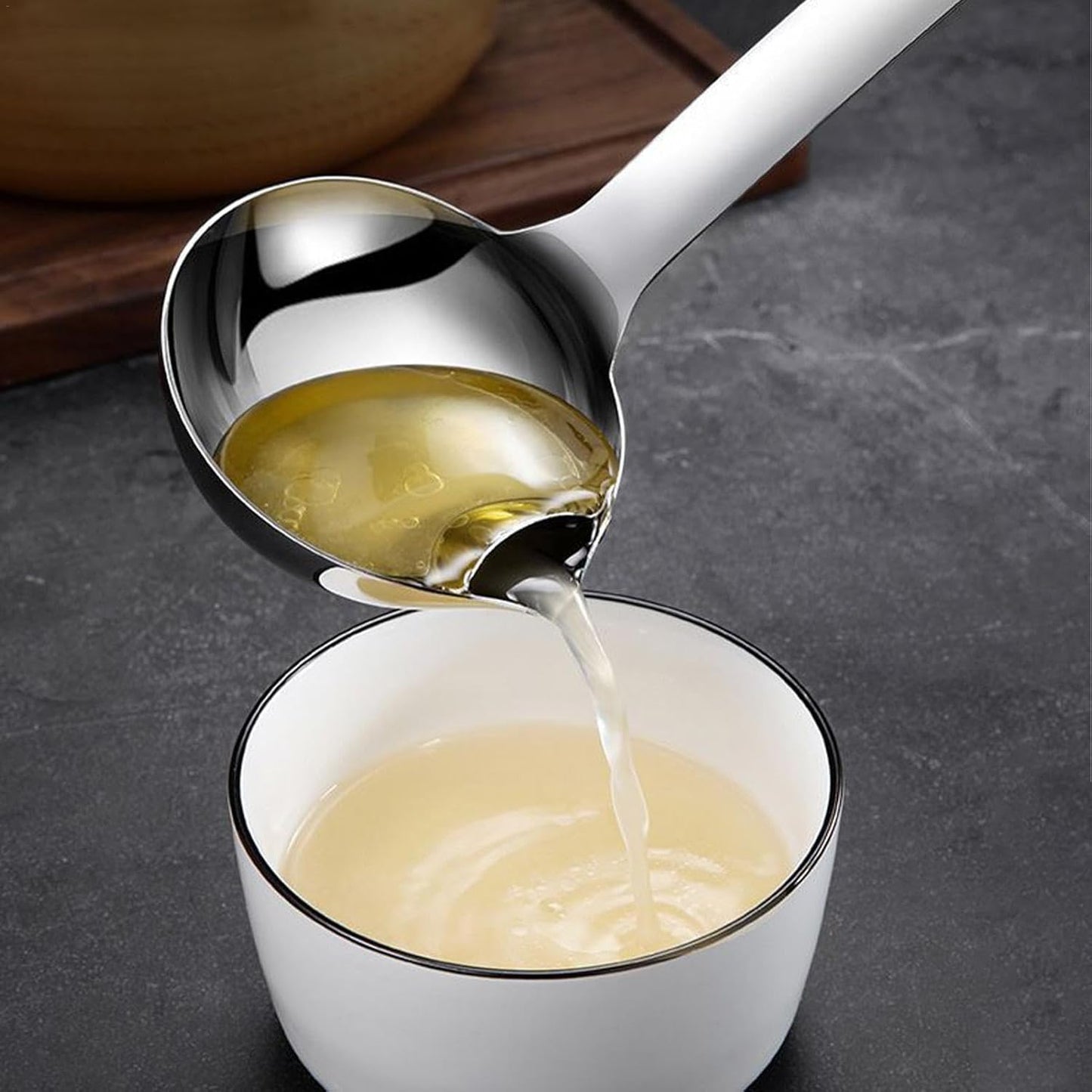 Stainless Steel Filter Oil Spoon + Oil Separator