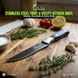 Stainless Steel Fruit & Utility Kitchen Knife ? Sharp, Durable & Easy Grip (8.5 Inch)
