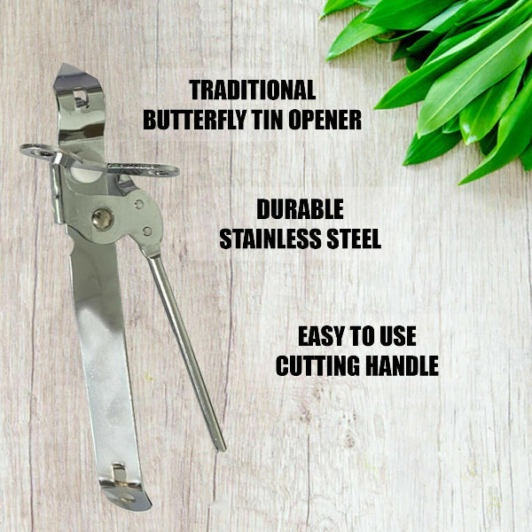 compact stainless steel tin opener easy cutting wheel