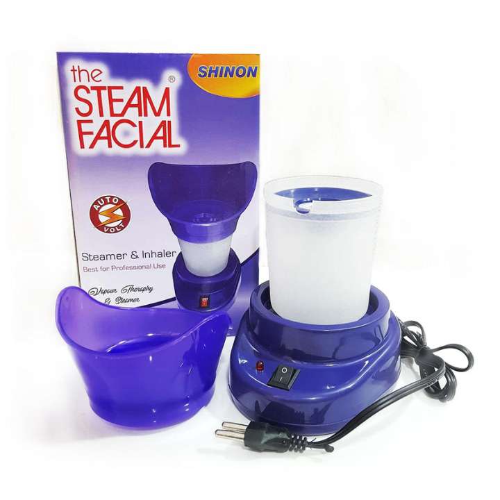 Steam Facial Steamer and Inhaler for blocked nose relief, deep facial cleansing, skin hydration, pore cleaning home spa device