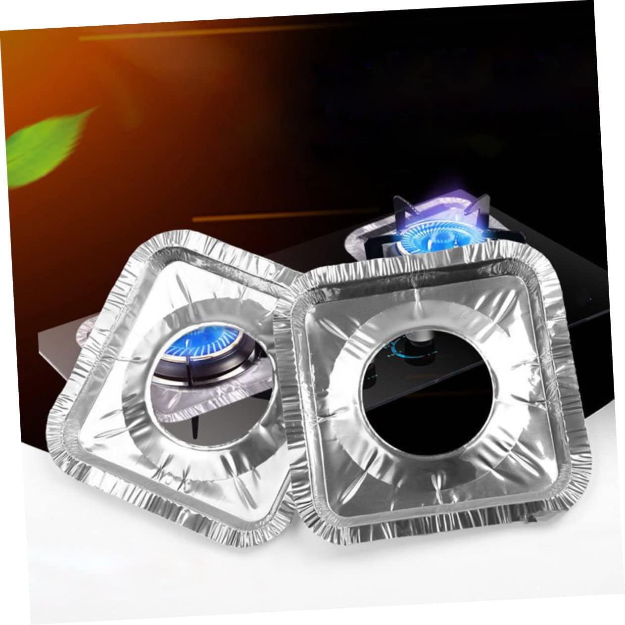 Aluminum Foil Gas Stove Liner & Burner Cover (Square Shape) - Pack of 10