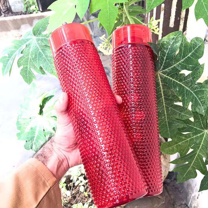 Premium 1.1 Litre Fridge Water Bottle - TENTA Unbreakable Food Grade PET Plastic Bottles For Home, Refrigerator, Office & Gym (1100ml)