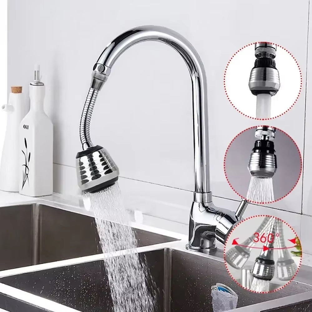 TURBO FLEX Faucet Sprayer Water Attachment 360°Rotating Hose Faucet Extension Attachment for Kitchen Sink Bathtub