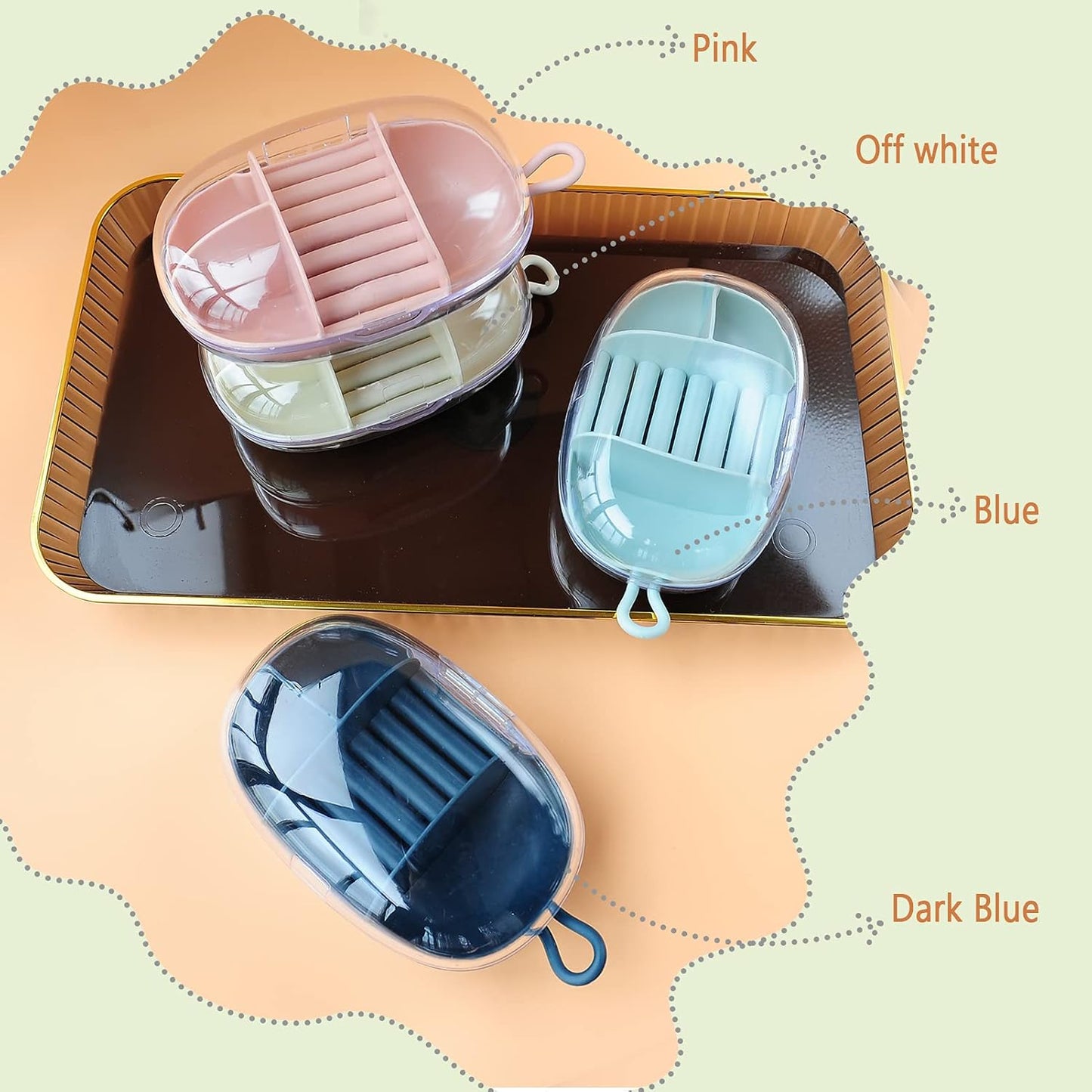 Portable Transparent Travel Jewelry Organizer Box - With 2 Hair Ties Mini Travel Size Jewelry Storage Case