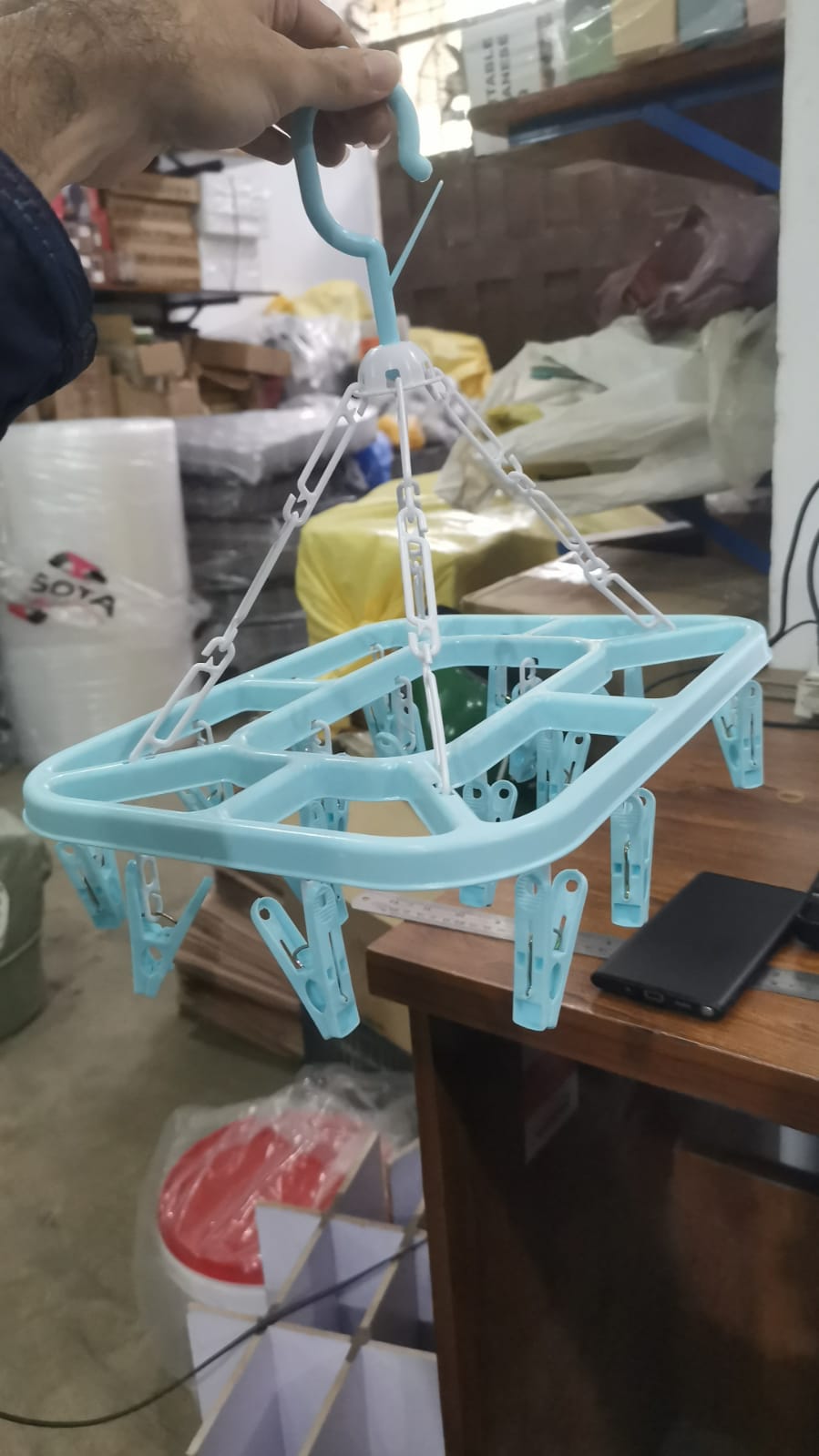 8 Clips / 16 Clips Rectangle Clothes Hanger | Windproof Drying Rack with Strong Hanger Clips | Socks, Underwear, Towels & Laundry Dryer Organizer