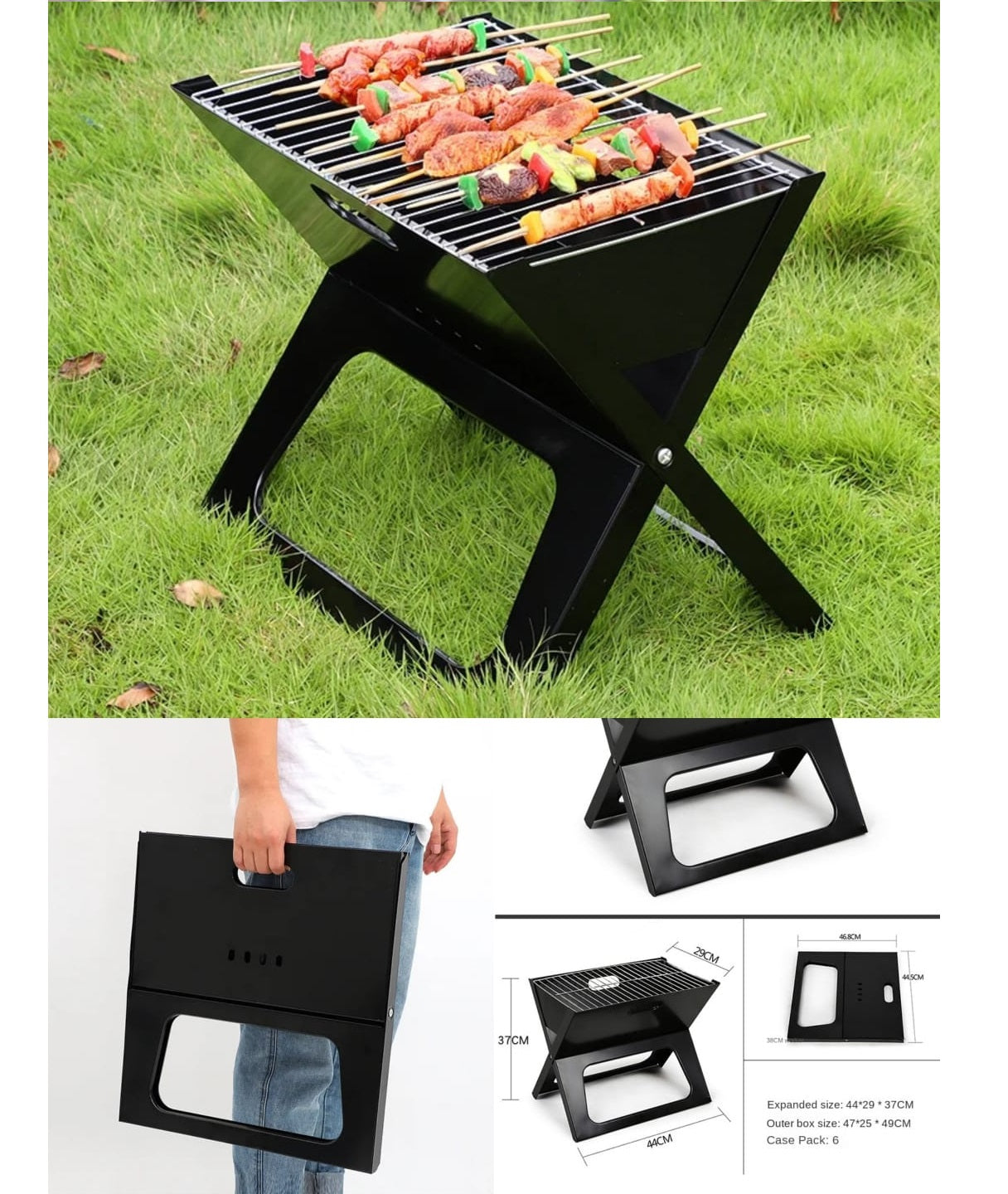 X STYLE Barbecue Grill - FOLDABLE Portable Grill WITH COOKING PLATE