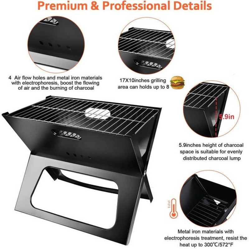 X STYLE Barbecue Grill - FOLDABLE Portable Grill WITH COOKING PLATE