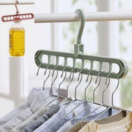 Pack of 6 - 9 Hole Space Saving Hanger Multi-Function Rotatable Hanger for Drying Clothes Organizer