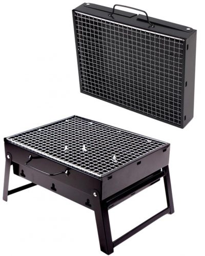 CHARCOAL BBQ GRILL FOLDING FOLDING BARB B QUE GRILL-BLACK - AABA MALL