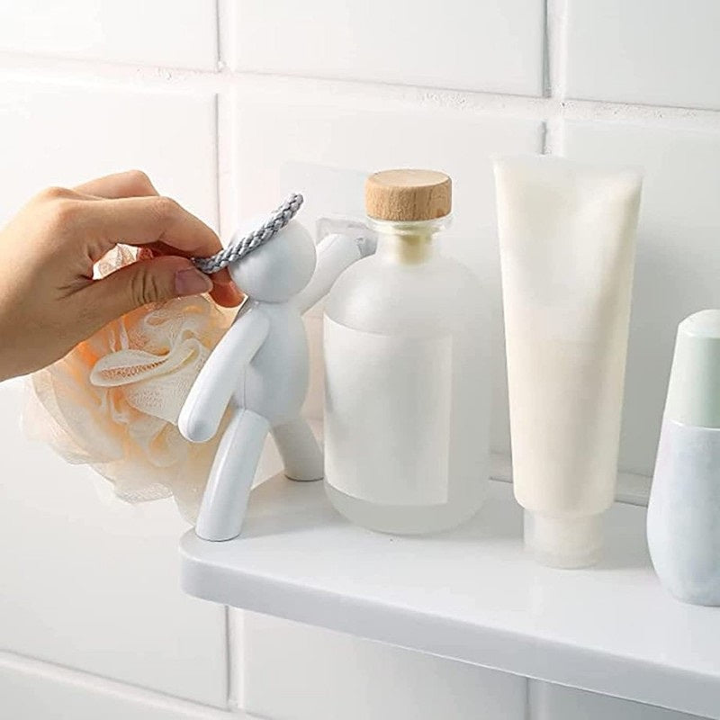 Wall Hanging Storage Character Shelf Holder for Kitchen & Bathroom (White)