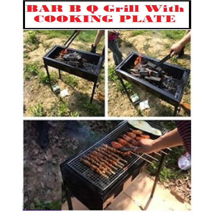 FOLDING Barbecue Grill, BBQ / BAR B Q Portable Grill WITH COOKING PLATE