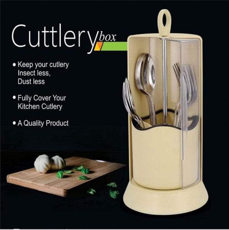 Cutlery Stand Rotating Dust Safe Cutlery Organizer Stand Pen Stationary Holder Fork Spoon Chopsticks Storage Rack
