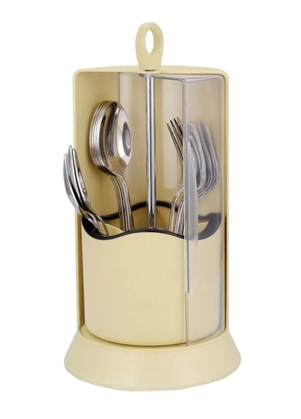 Cutlery Stand Rotating Dust Safe Cutlery Organizer Stand Pen Stationary Holder Fork Spoon Chopsticks Storage Rack