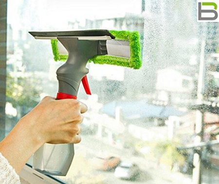 3 in 1 Window Cleaner with Sprayer and Double Sided Microfiber Rubber Viper