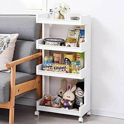 Multi-Purpose 4 Tier Utility Rolling Cart Trolley Organizer with Wheels