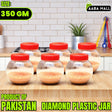 Diamond 350 GM Plastic Jar With Red Cap - Premium Airtight Food Storage Container | BPA-Free Transparent Kitchen Organizer