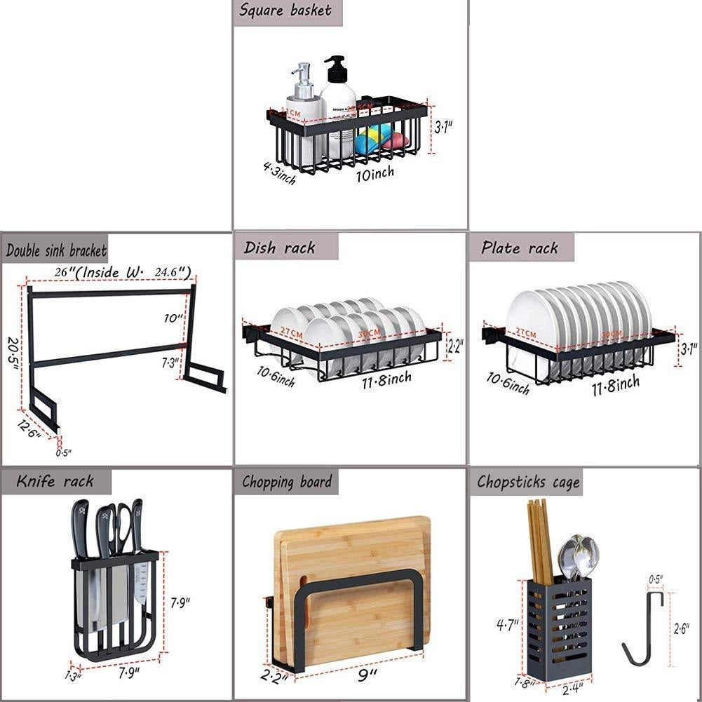 Dish Drying Rack Over Sink Kitchen Storage Shelf Countertop Space Saver Display Stand Tableware Drainer Organizer Utensils Holder SMALL