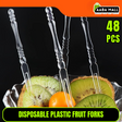 Pack of 48 Plastic Fruit & Cocktail Forks ? Reusable Bistro Tasting Forks for Appetizers, Desserts & Party Snacks