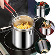 Stainless Steel Deep Fryer Pot Japanese Tempura Small Deep Frying Pan With Strainer Basket for French Fries Chicken Kitchen Pans