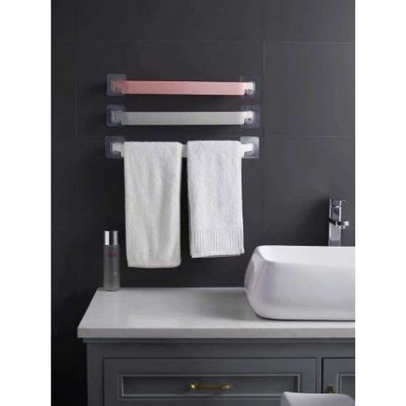 Self-Adhesive Towel Hanger Bar | Powerful Non-Trace Sticker Towel Holder | Drill-Free Plastic Towel Rail for Bathroom & Kitchen