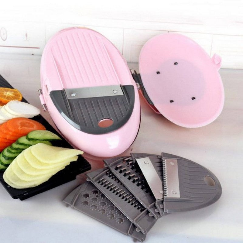 Multifunctional 6 in 1 Vegetable Chopper - Durable Vegetable Cutter with 6 Stainless Steel Blades