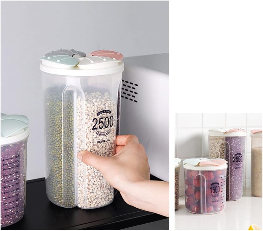 Food Storage Airtight Container Jar Dispenser 4 Sections