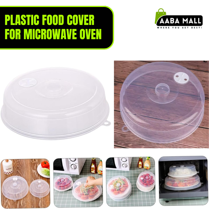 Food Cover for Microwave Oven β Plastic Anti-Splash Oil Preservation Lid with Safe Vent | Clear Kitchen Tool for Heating & Food Storage