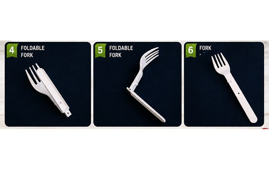 Portable disposable foldable forks for lunch box, picnic and travel