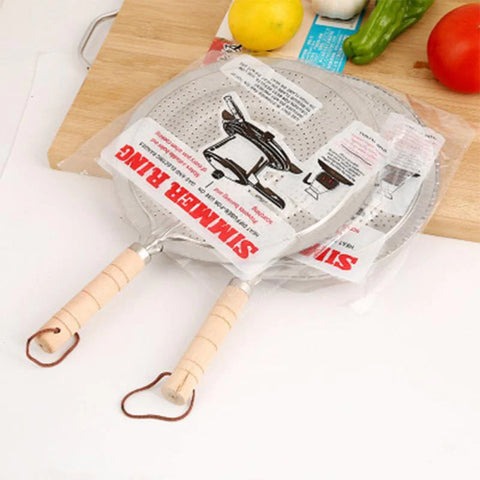 Stainless Steel Simmer Ring for Gas Stove with Handle β Foldable Flame Diffuser Plate for Steamer, Toaster, BBQ Grill & Induction Cooking