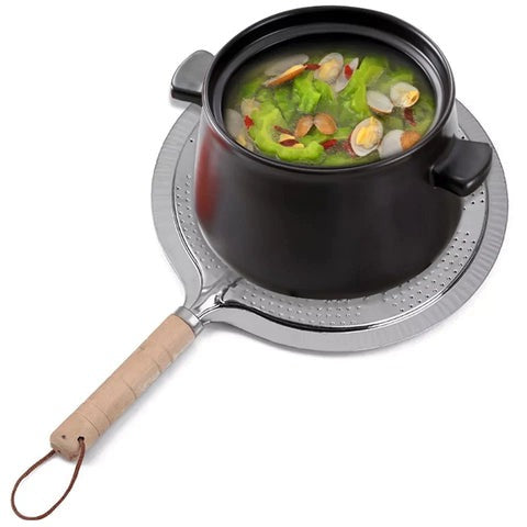Stainless Steel Simmer Ring for Gas Stove with Handle β Foldable Flame Diffuser Plate for Steamer, Toaster, BBQ Grill & Induction Cooking
