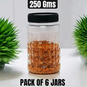 Pack of 18 Snack Jars - 6 Jars 1KG,6 Jars 500G, 6 Jars 250G High Quality Plastic Kitchen Storage Organizer