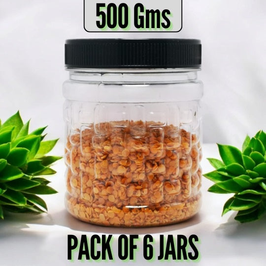 Pack of 18 Snack Jars - 6 Jars 1KG,6 Jars 500G, 6 Jars 250G High Quality Plastic Kitchen Storage Organizer