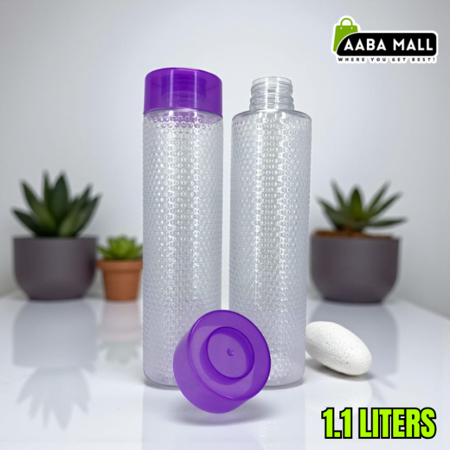 TENTA transparent leakproof fridge water bottle bundle, 1.1 liter 1100ml BPA-free PET plastic, slim refrigerator organizer jugs