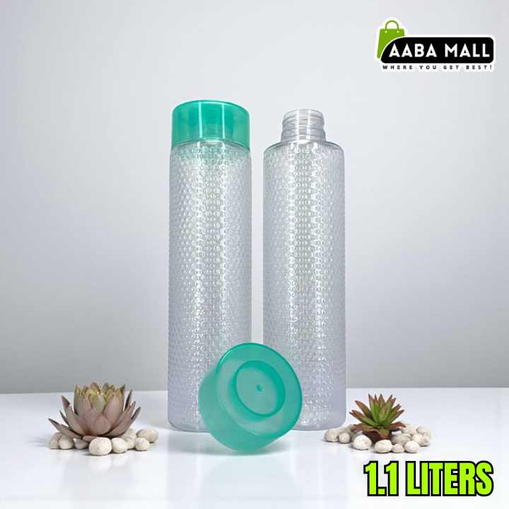 TENTA Transparent 1.1 LITER LEAKPROOF Refrigerator Fridge Water Bottles BPA FREE PET Plastic β1100ML - Bundle Offer