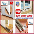 (Pack of 2) - Door Seal Twin Draught Draft Guard – Bottom Brown Sealing Strip for Energy Saving & Noise Reduction