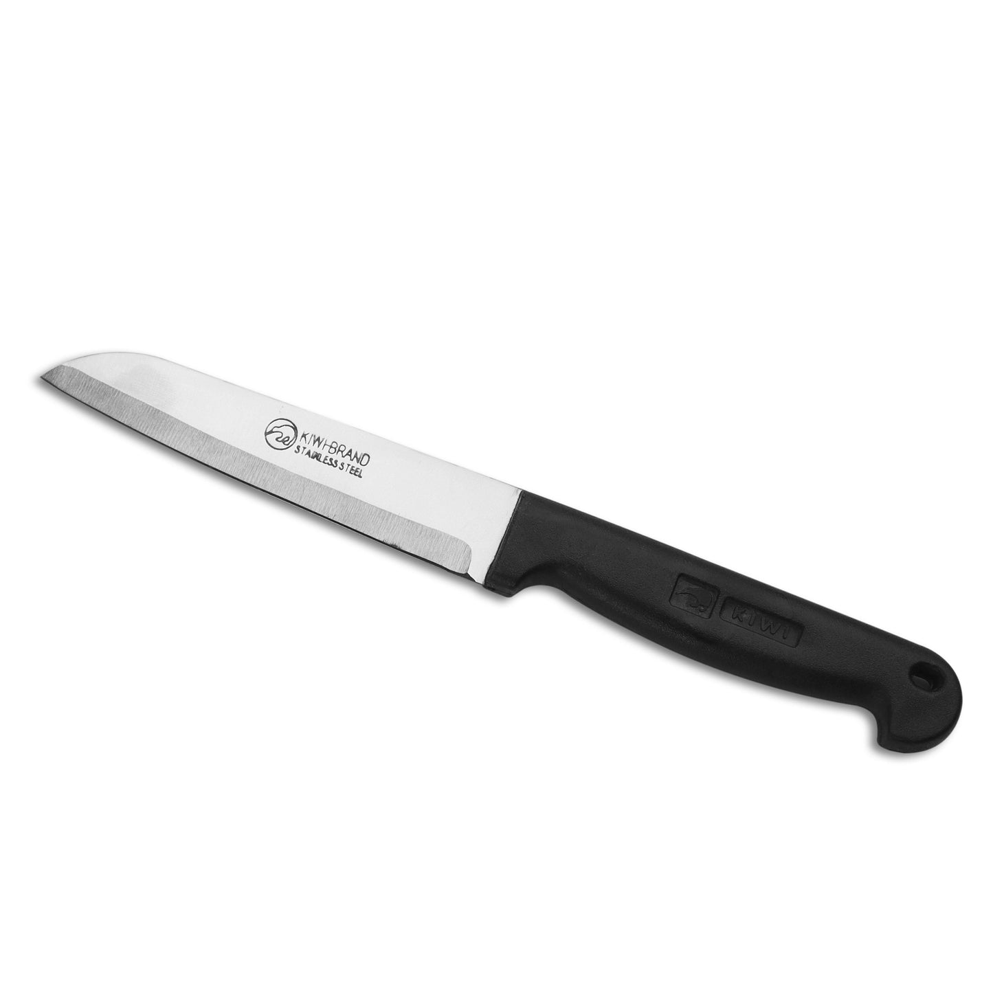 Stainless Steel Kitchen Knife | 10-Inch Silver Blade with Ergonomic Black Plastic Handle