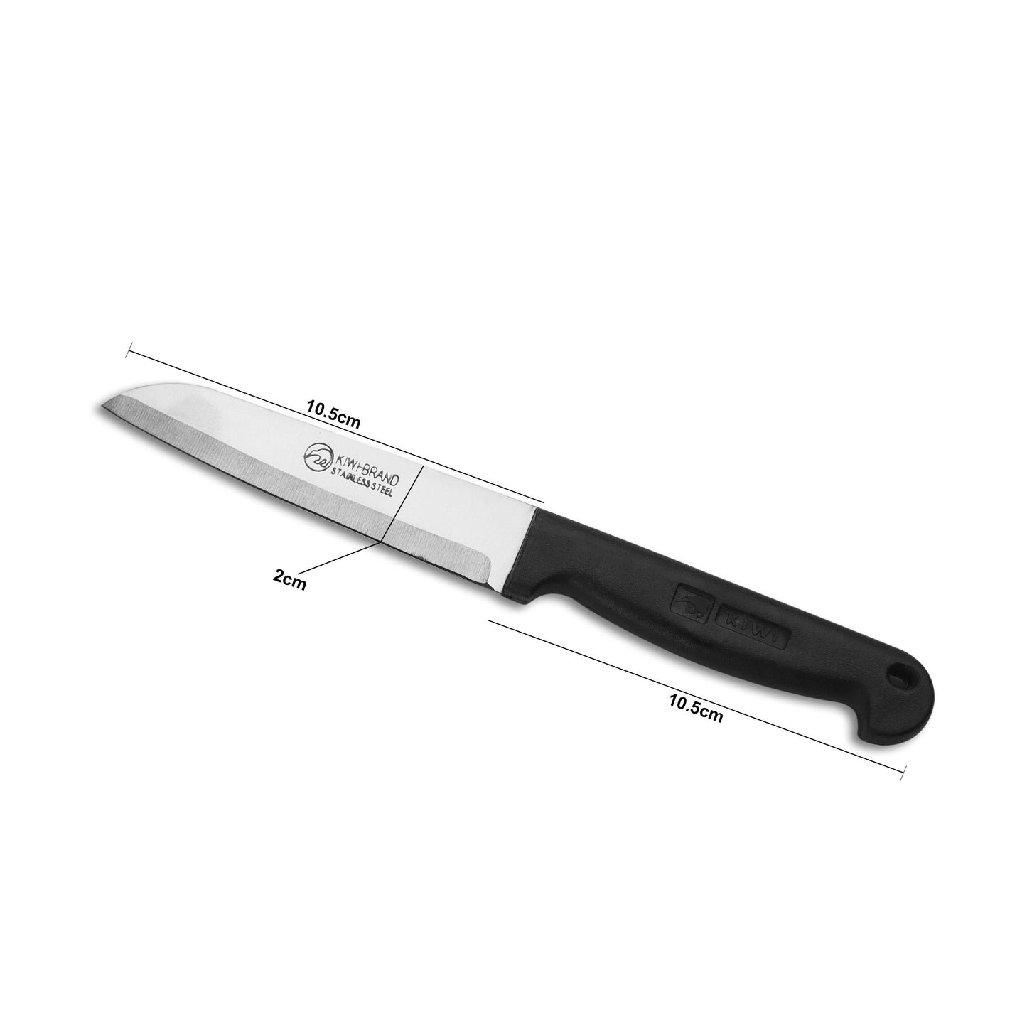 Stainless Steel Kitchen Knife | 10-Inch Silver Blade with Ergonomic Black Plastic Handle