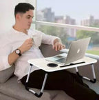 Foldable Multipurpose Table Computer Desk With Cup Holder - AABA MALL