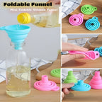 Mini Size Collapsible Silicone Funnel For Liquid or Dry Ingredient Transfer Prevent Spills with Stabilizer and Ridged Edges - AABA MALL