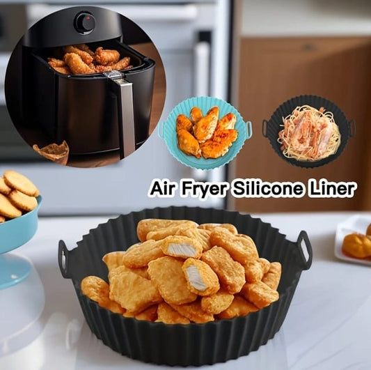 Silicone Moulds for Hot Air Fryer, Reusable Air Fryer Silicone, Soft and Non-Sticky Silicone Insert, Universal Airfryer Accessories for Oven, Microwave