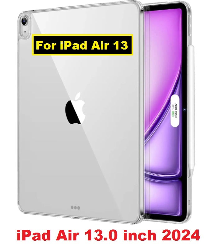 Apple iPad Air 13.0 2024 - ANTI SHOCK CLEAR TRANSPARENT BACK CASE - AABA MALL