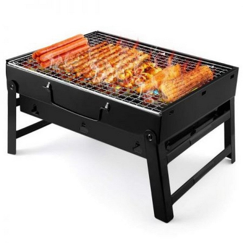 FOLDING Barbecue Grill, BBQ / BAR B Q Portable Grill - BLACK - AABA MALL