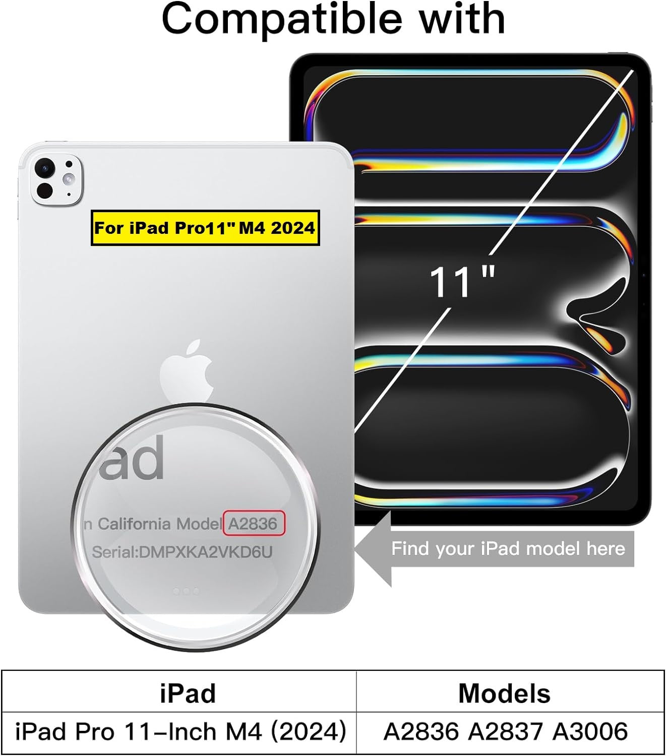 APPLE IPAD PRO 11 (M4) 2024 -  11.0" INCH ANTI SHOCK TRANSPARENT BACK CASE