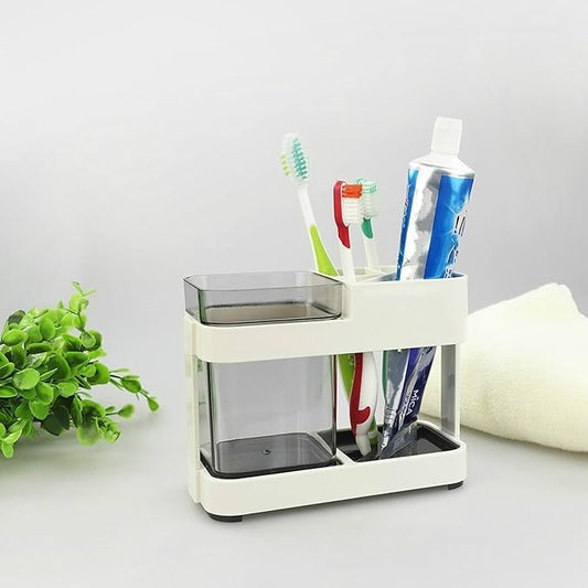 1 Cup Toothbrush Toothpaste Stand Holder Bathroom Storage Organizer