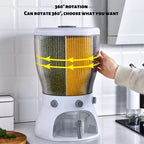 10 kg New Revolving Rice And Grain 4-Grid Rice Grain Dispenser Rotatable for Home Kitchen - AABA MALL