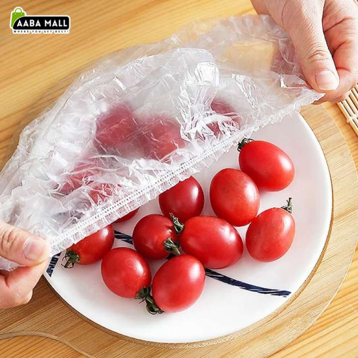 100PCS reusable elastic food bowl covers stretchable plastic wrap covers for bowls plates containers food storage kitchen use