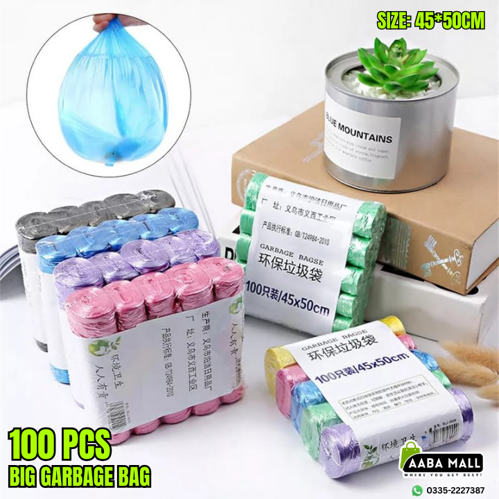 100pcs biodegradable garbage bags for kitchen and bathroom bins