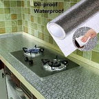 Self-Adhesive Kitchen Wall Aluminum Oil-Proof Stickers Anti-fouling High-Temperature Wallpaper Wall Sticker - AABA MALL