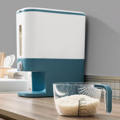 10kg Rice Dispenser Storage Bin Food Tank Rice Bin Container Organizer Measuring Cup