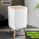 10L Square Trash Can with Pressure Lock Lid ? Slim Plastic Dustbin for Kitchen & Bathroom